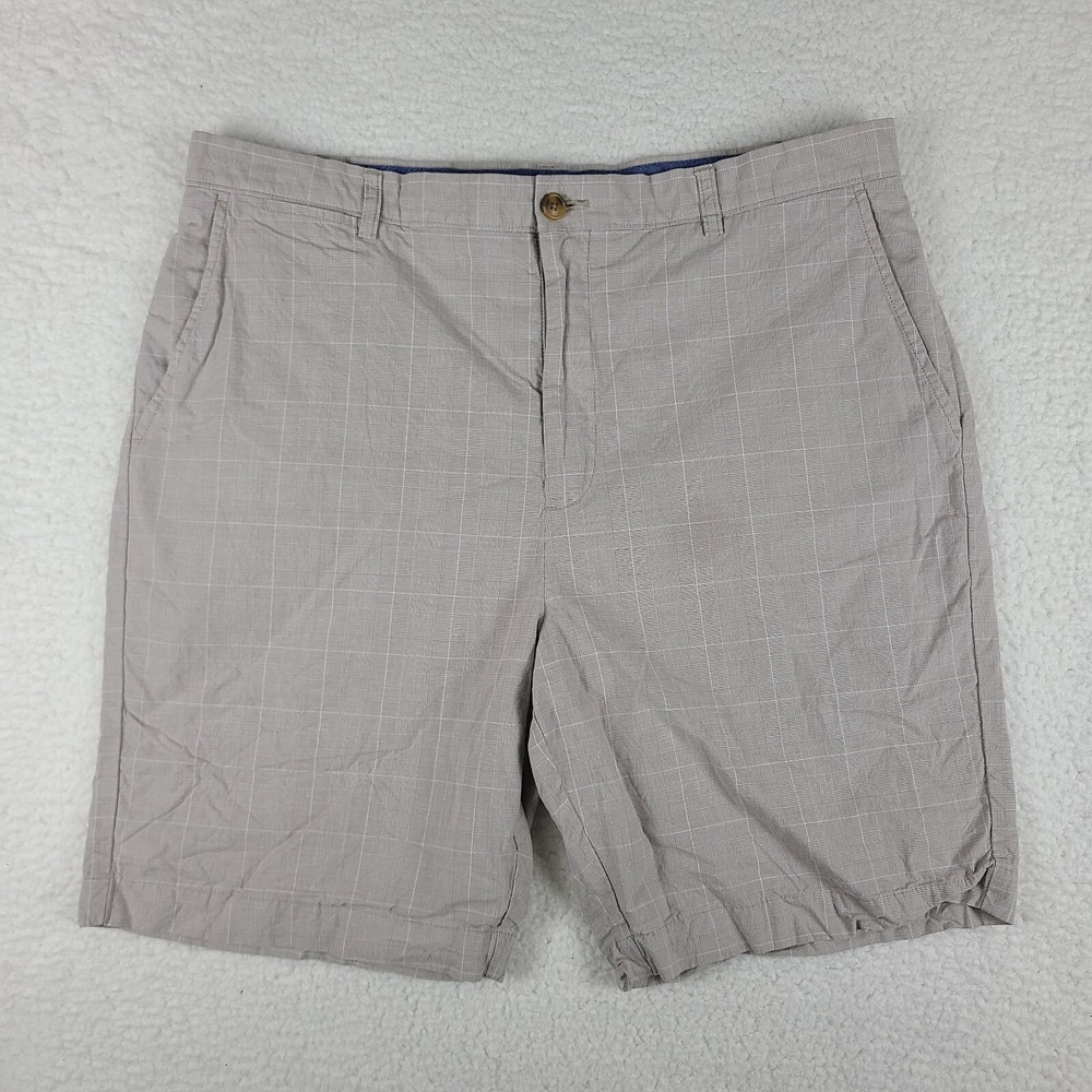 Johnston Murphy Shorts Mens 38 Taupe Beige 9" Inseam Casual Performance Chino